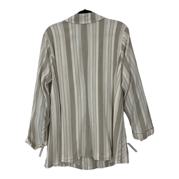 Torrid Womens Size 1 1X Taupe Stripe Linen Blazer - Picture 4 of 5